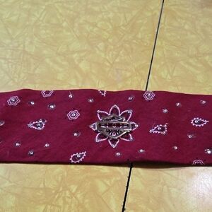 #8 Elegant Red Bandana Hairband with Harley Logo